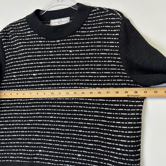 St John Sport Santana Knit Sweater Women's Size Medium Black Sequin Y2K - Picture 4 of 10